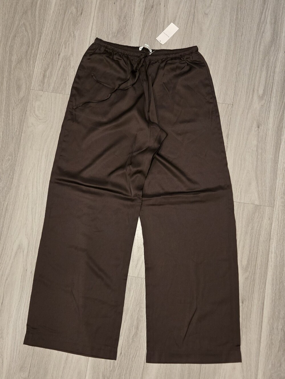 Abercrombie & Fitch Wide-Leg Drawstring Pants - Dark Brown